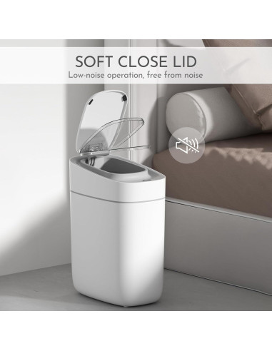 Papelera Automática ELPHECO 9L con Sensor Infrarrojo Blanca