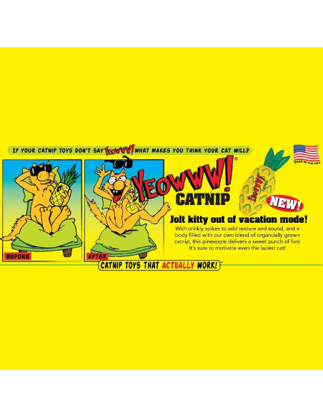 Juguete para Gatos Yeowww! Piña Catnip 17.78 cm Orgánico