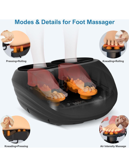 Masajeador de Pies Shiatsu WERTYI con Calor y Control Remoto Masajeador de Pies Shiatsu WERTYI con Calor y Control Remoto