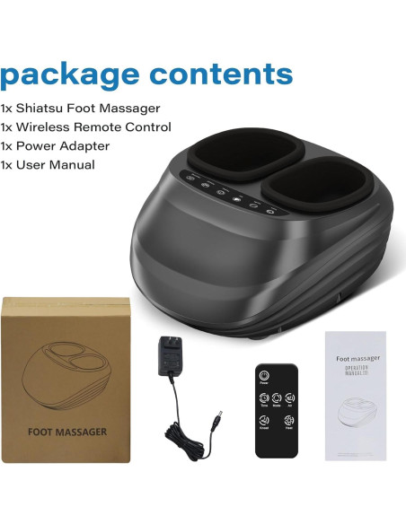 Masajeador de Pies Shiatsu WERTYI con Calor y Control Remoto Masajeador de Pies Shiatsu WERTYI con Calor y Control Remoto