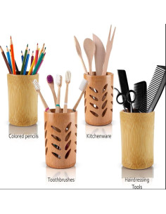 Soporte de Cepillos de Dientes de Bambú Hobbyme Natural 2