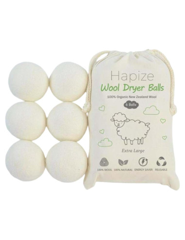 Bolas de Secado de Lana 6pk Hapize - Ecológicas y Reutilizables