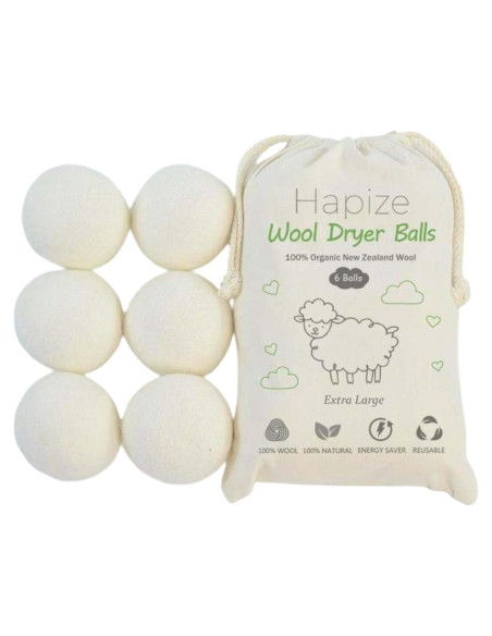 Bolas de Secado de Lana 6pk Hapize - Ecológicas y Reutilizables