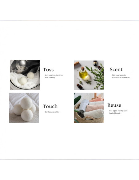 Bolas de Secado de Lana 6pk Hapize - Ecológicas y Reutilizables