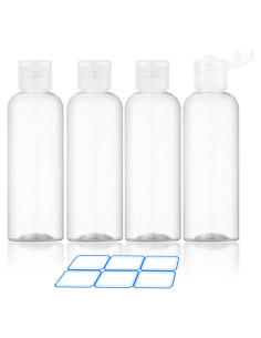 Paquete de 4 Botellas de Viaje DTDNZKN 100ml Aprobadas por TSA