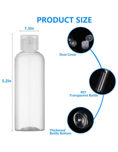 Paquete de 4 Botellas de Viaje DTDNZKN 100ml Aprobadas por TSA 2