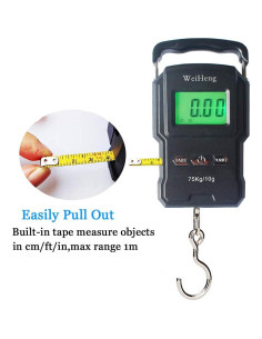 Báscula de Equipaje Digital YYGJ A27 75kg con Cinta Métrica 2