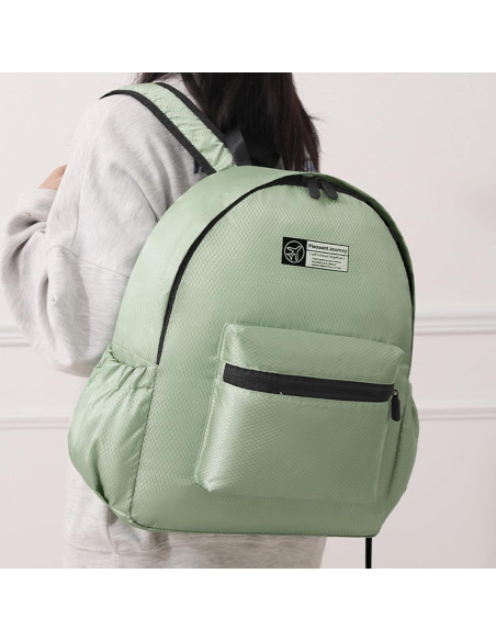 Mochila Plegable Ligera 15L Verde - Resistente al Agua