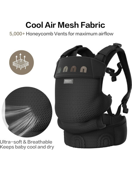 Portabebés Ligero BEIESTATE Negro Titanio hasta 15 kg