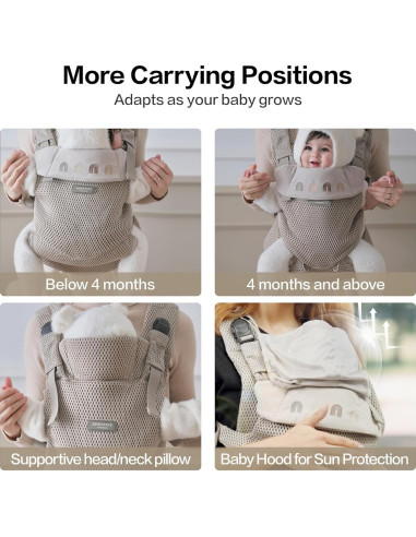 Portabebés Ligero BEIESTATE Negro Titanio hasta 15 kg