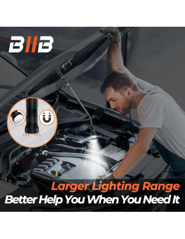 Herramienta de Recogida Magnética BIIB con Linterna LED 18.8 cm