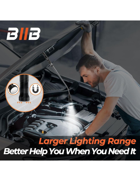 Herramienta de Recogida Magnética BIIB con Linterna LED 18.8 cm