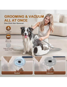 Aspiradora Acicaladora para Perros Ozumek 6 en 1 Marrón 2