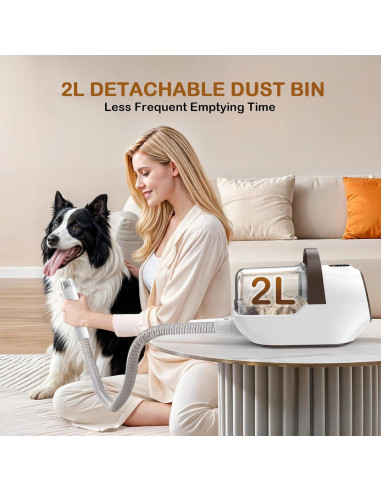 Aspiradora Acicaladora para Perros Ozumek 6 en 1 Marrón