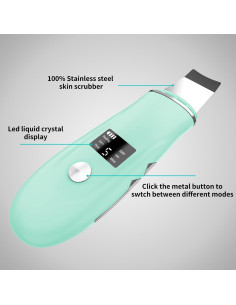 Espátula Facial Skin Scrubber QYCSL 4 en 1 Cuidado Piel Verde 2