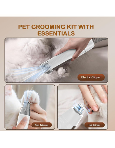 Aspiradora Acicaladora para Perros Ozumek 6 en 1 Marrón