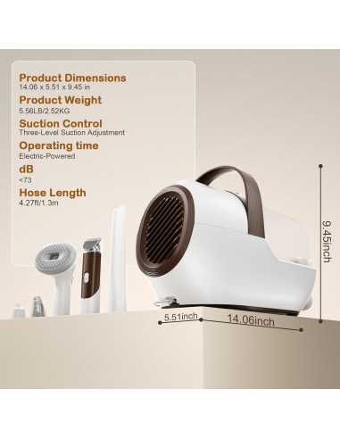 Aspiradora Acicaladora para Perros Ozumek 6 en 1 Marrón