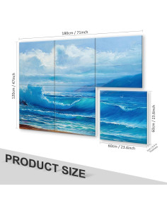 Paneles Acústicos Art Olas del Mar 182.88x121.92 cm - Paquete de 6 2