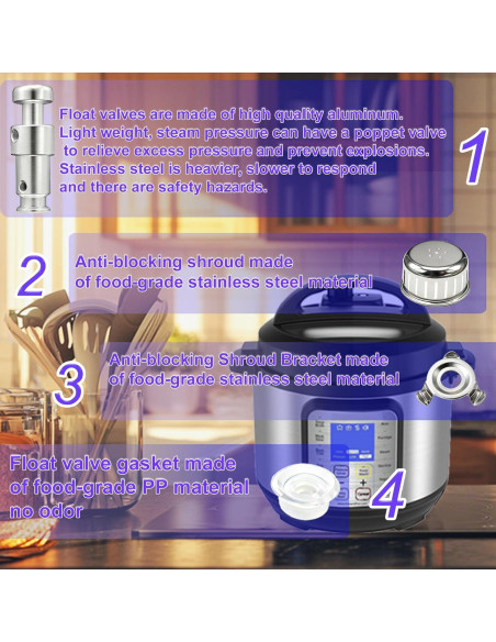 Set de 12 Piezas Sello de Válvula Flotante Eiranoly para Instant Pot Set de 12 Piezas Sello de Válvula Flotante Eiranoly para Instant Pot