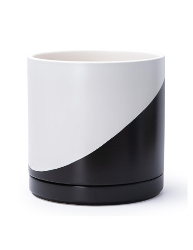 Maceta de Cerámica D'vine Dev 30 cm Redonda con Plato y Drenaje