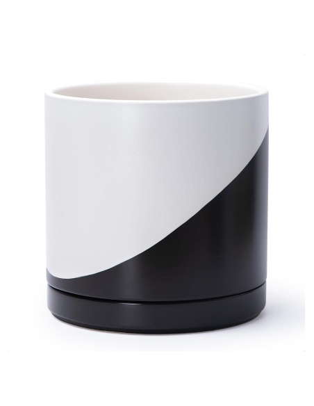 Maceta de Cerámica D'vine Dev 30 cm Redonda con Plato y Drenaje