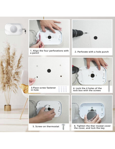 Caja de Bloqueo para Termostato Gedreew 21x13 cm con Llave