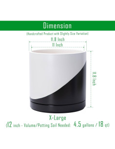 Maceta de Cerámica D'vine Dev 30 cm Redonda con Plato y Drenaje 2