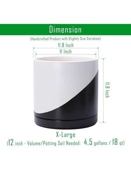 Maceta de Cerámica D'vine Dev 30 cm Redonda con Plato y Drenaje