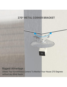 Soporte de esquina para Wyze Cam Pan V3 - Aluminio Plateado 2