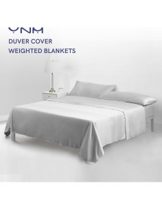 Cubierta de Edredón Refrigerante YnM 152x203cm Gris Claro 2