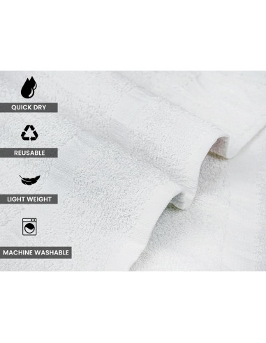 Toallas de Baño ZUPERIA 100% Algodón Paquete de 12 - 61x122 cm