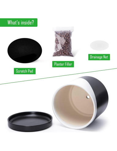 Maceta de Cerámica D'vine Dev 30 cm Redonda con Plato y Drenaje