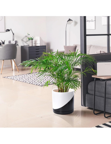 Maceta de Cerámica D'vine Dev 30 cm Redonda con Plato y Drenaje