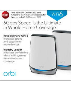 Sistema WiFi en malla tri-banda Netgear Orbi RBK852 465m 2