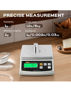 Báscula Digital Bonvoisin 6kg con Plato Acero Inoxidable 2