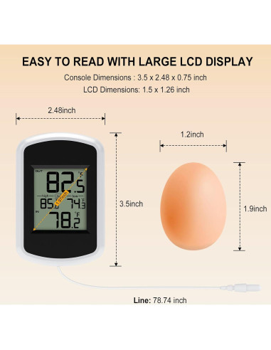 Termómetro Digital Interior Exterior AIRAIN WS0048 2m Sonda