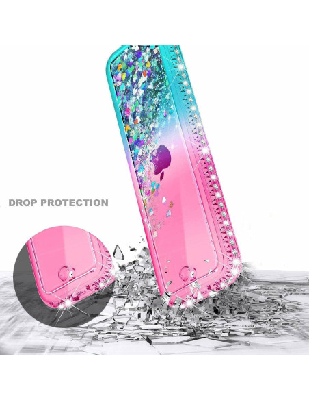 Funda Brillante NZND para Apple TV 4K/HD Siri Remote Rosa/Aqua