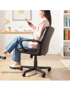Silla de escritorio Amazon Basics negra, respaldo medio, ajustable 2