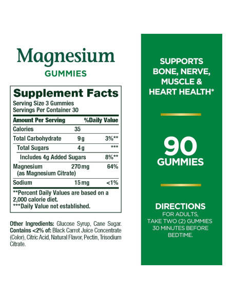 Gomitas de Magnesio Nature's Bounty 270mg 90 unidades Frambuesa