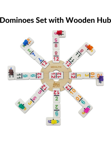 Juego de Dominó Mexicano Doble 12 MIDOLITE con 91 Fichas