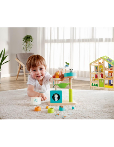 Juego de Juguetes de Madera Hape Casa de Gatito 34x18x36cm