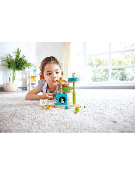 Juego de Juguetes de Madera Hape Casa de Gatito 34x18x36cm