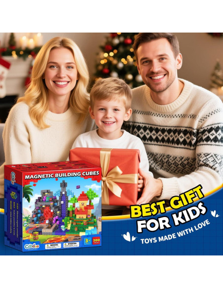 Bloques Magnéticos Coodoo 200 Piezas 2.03 cm Juguete Infantil