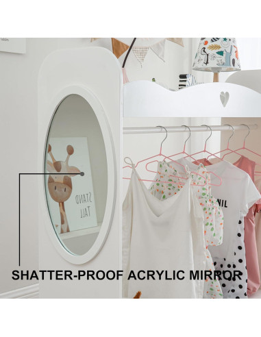 Armario Infantil Reliancer con Espejo y Almacenamiento 98x107cm