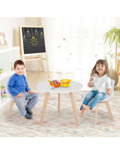 Conjunto de Mesa y Sillas para Niños Costzon, 3 Piezas, Madera 2