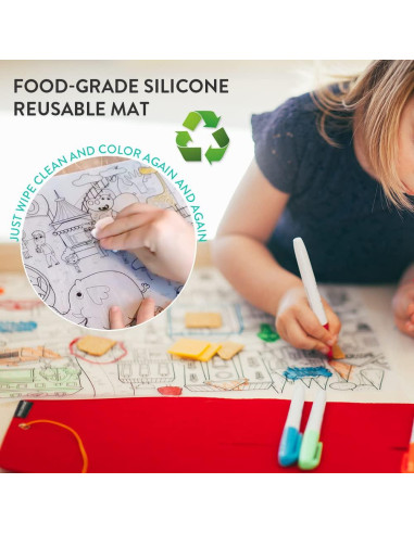 Mantel de Silicona Reutilizable Prince Lionheart Dino 22.6x16.8cm