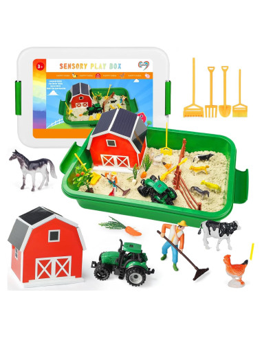 Caja Sensorial de Granja Carolart con Animales y Arena 1.21 kg
