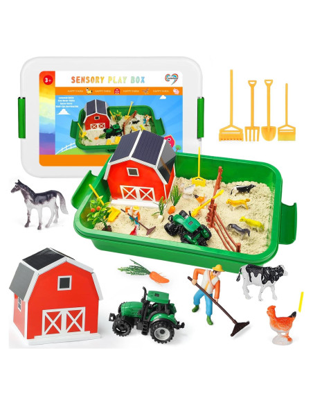 Caja Sensorial de Granja Carolart con Animales y Arena 1.21 kg