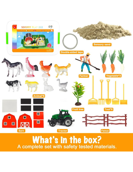 Caja Sensorial de Granja Carolart con Animales y Arena 1.21 kg