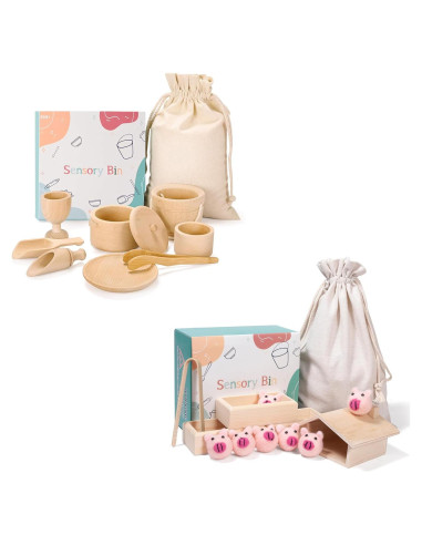Caja Sensorial Montessori de Madera para Niños 36 meses+